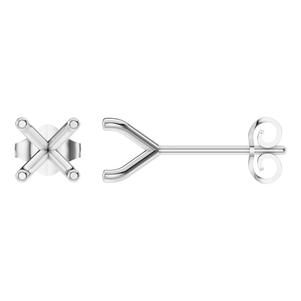 EA-2998 White Gold Earrings UNSET - Main View