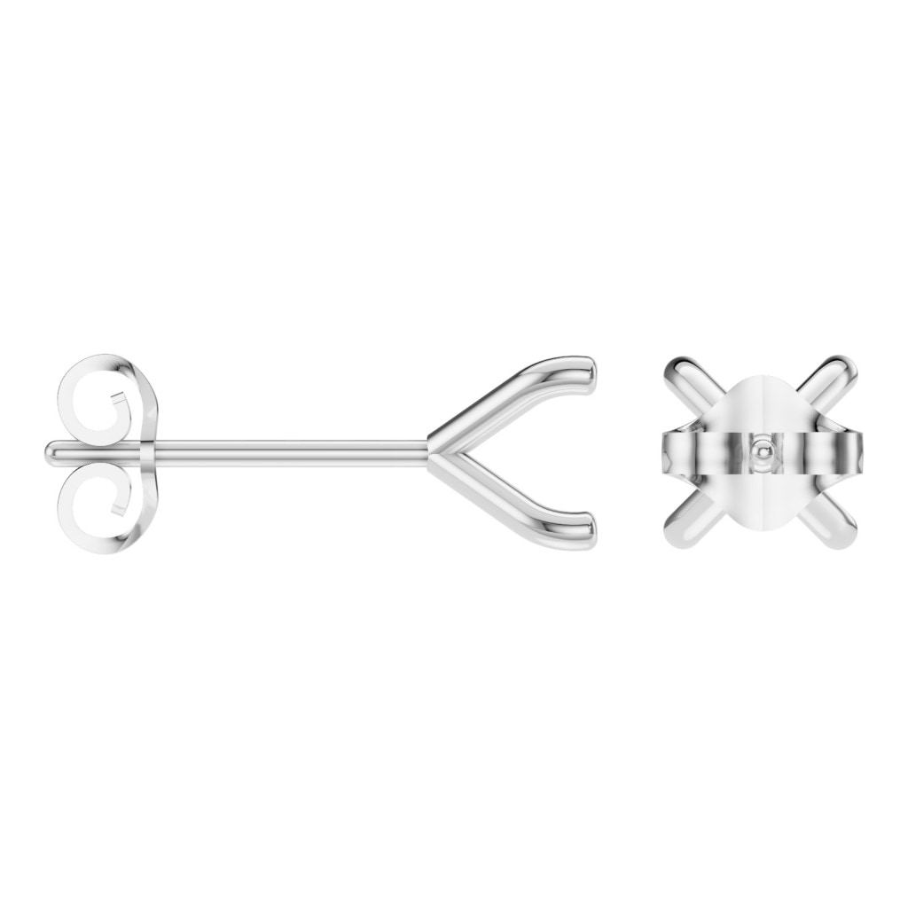 EA-2998 White Gold Earrings UNSET - ANGLE
