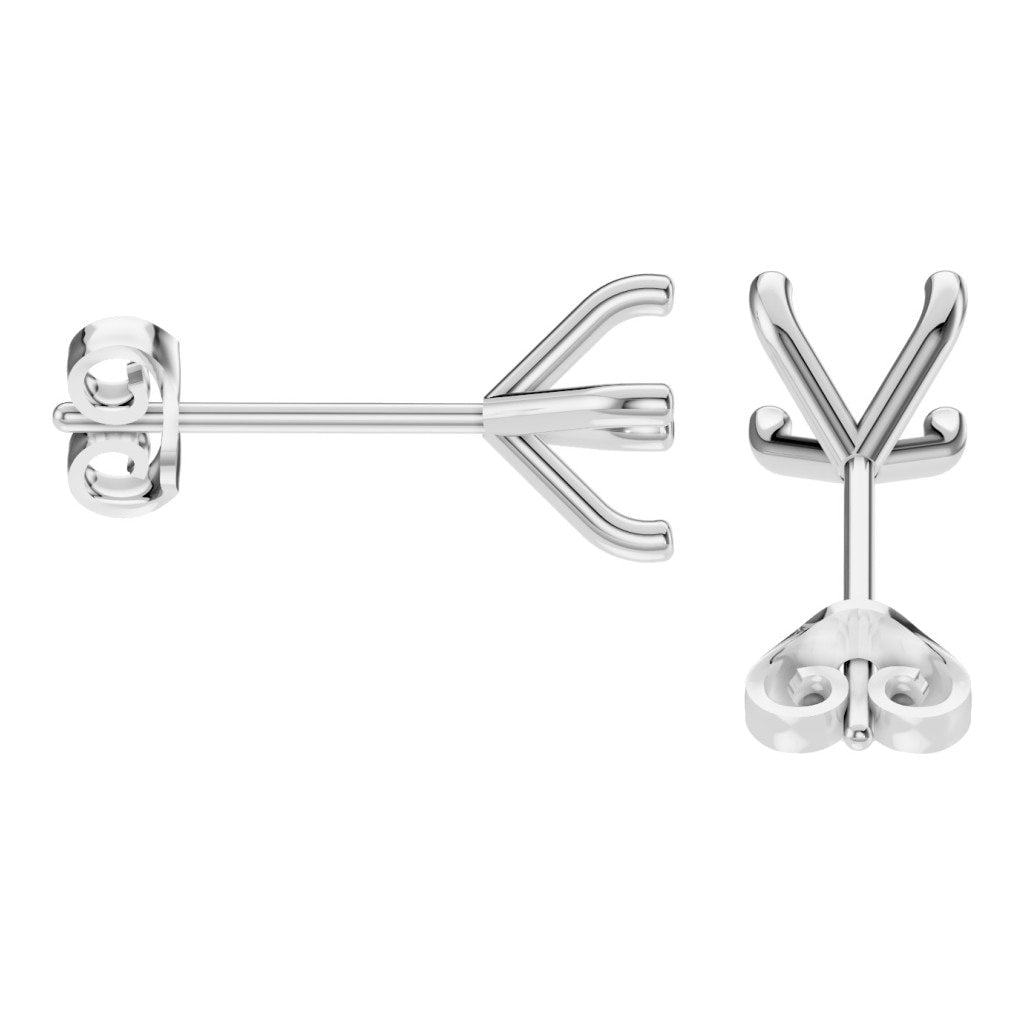 EA-2998 White Gold Earrings UNSET - Side View