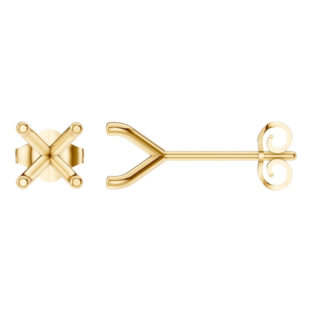 EA-2998 Yellow Gold Earrings UNSET - Main View