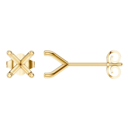 EA-2998 Yellow Gold Earrings UNSET - Main View