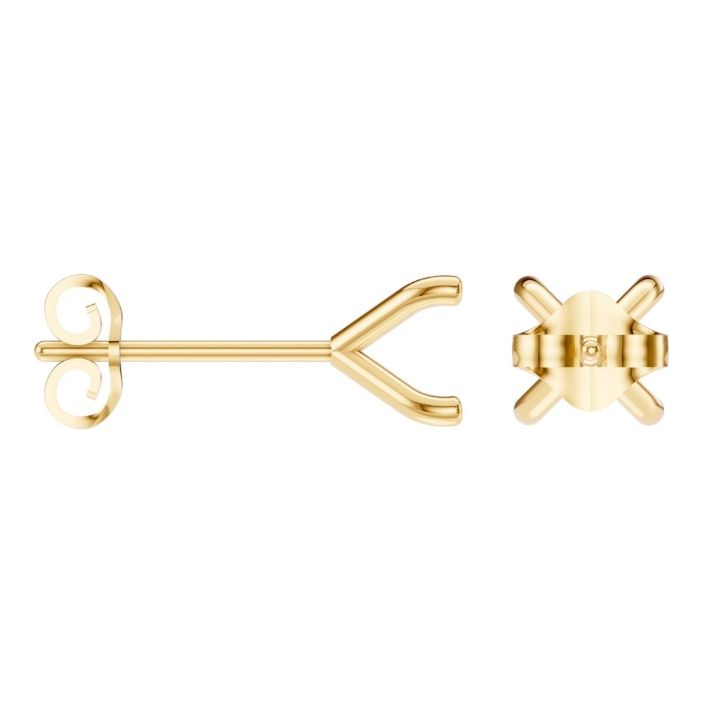 EA-2998 Yellow Gold Earrings UNSET - ANGLE