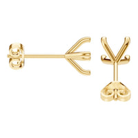 EA-2998 Yellow Gold Earrings UNSET - Side View