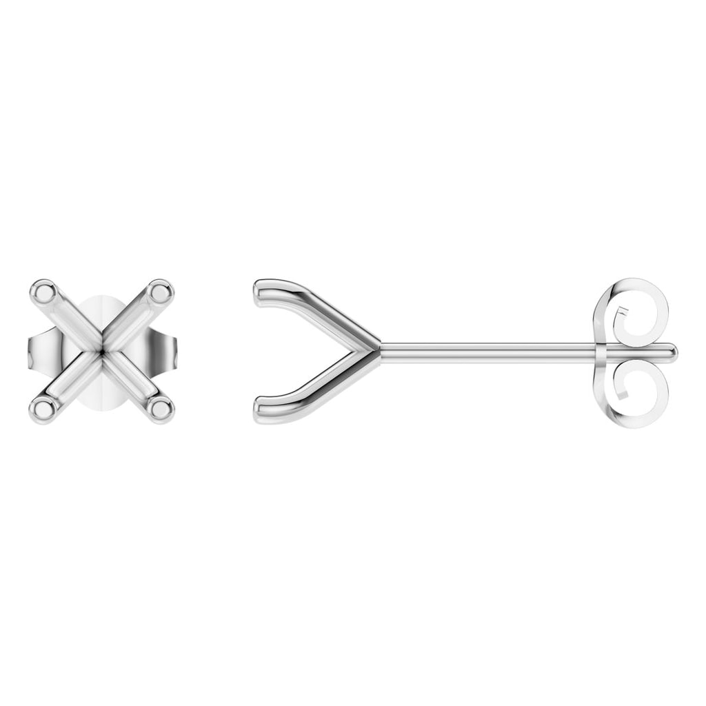 EA-2998 White Gold Earrings UNSET - Main View