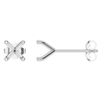 EA-2998 White Gold Earrings UNSET - Main View