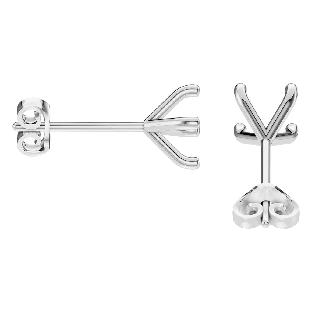 EA-2998 White Gold Earrings UNSET - Side View