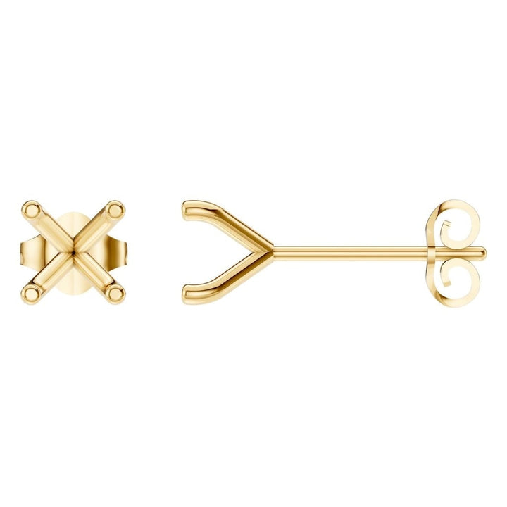 Solitaire Stud Earrings Mounting - Round 5.75mm