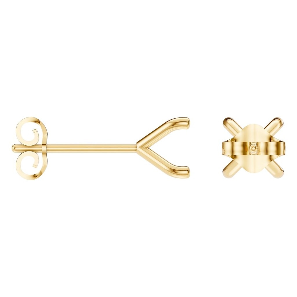 EA-2998 Yellow Gold Earrings UNSET - ANGLE