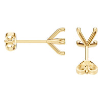 EA-2998 Yellow Gold Earrings UNSET - Side View