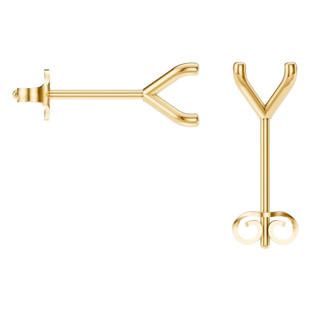 EA-2998 Yellow Gold Earrings UNSET - BACK