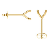 EA-2998 Yellow Gold Earrings UNSET - BACK