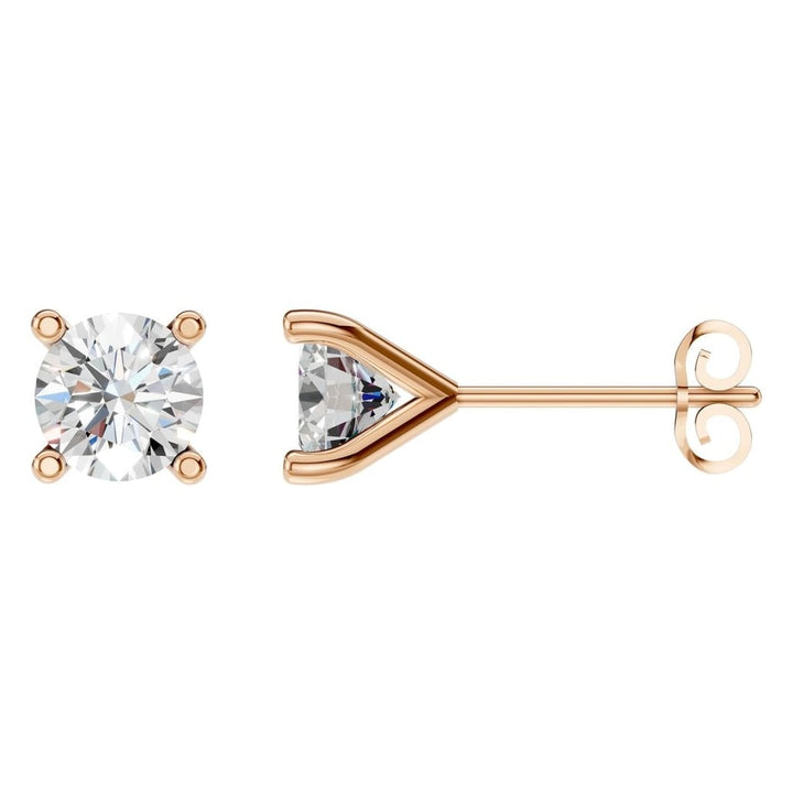 Solitaire Stud Earrings Mounting - Round 6.4mm