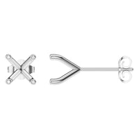 EA-2998 White Gold Earrings UNSET - Main View