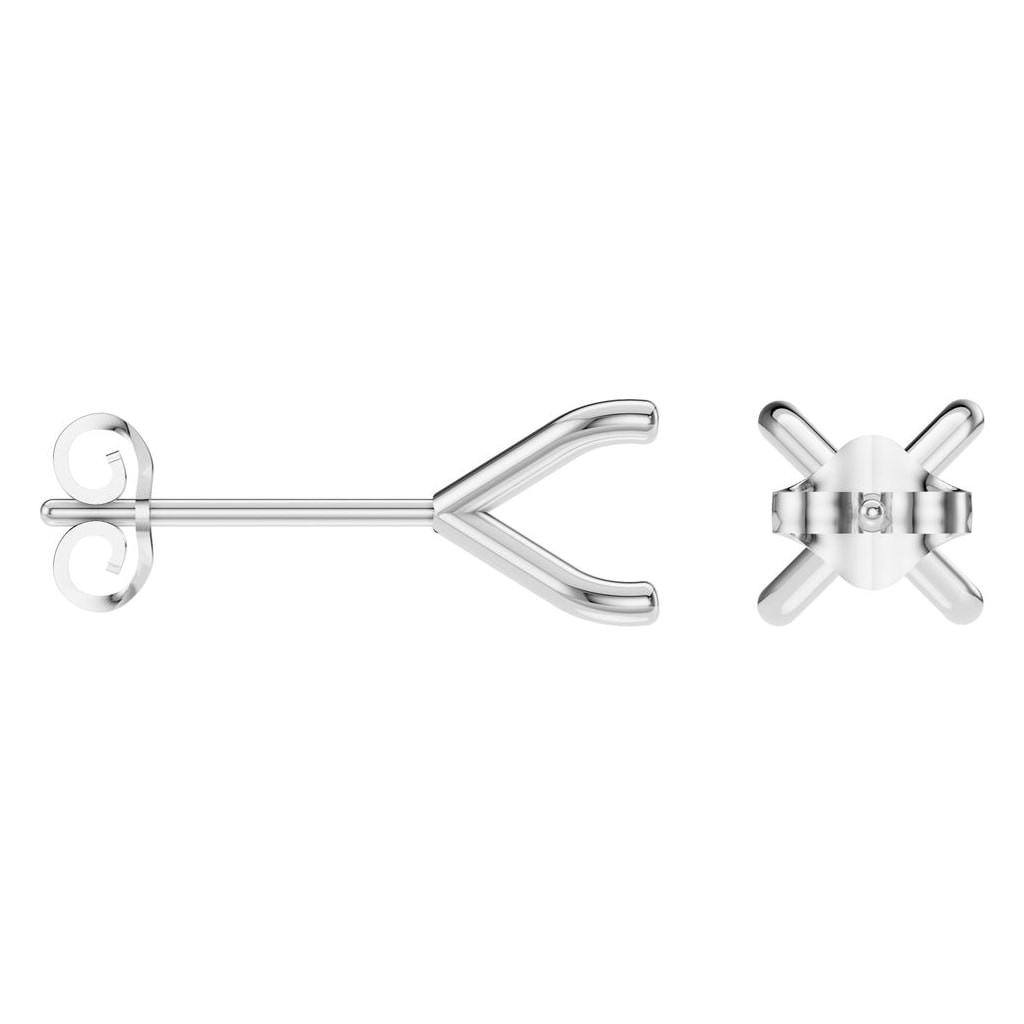 EA-2998 White Gold Earrings UNSET - ANGLE