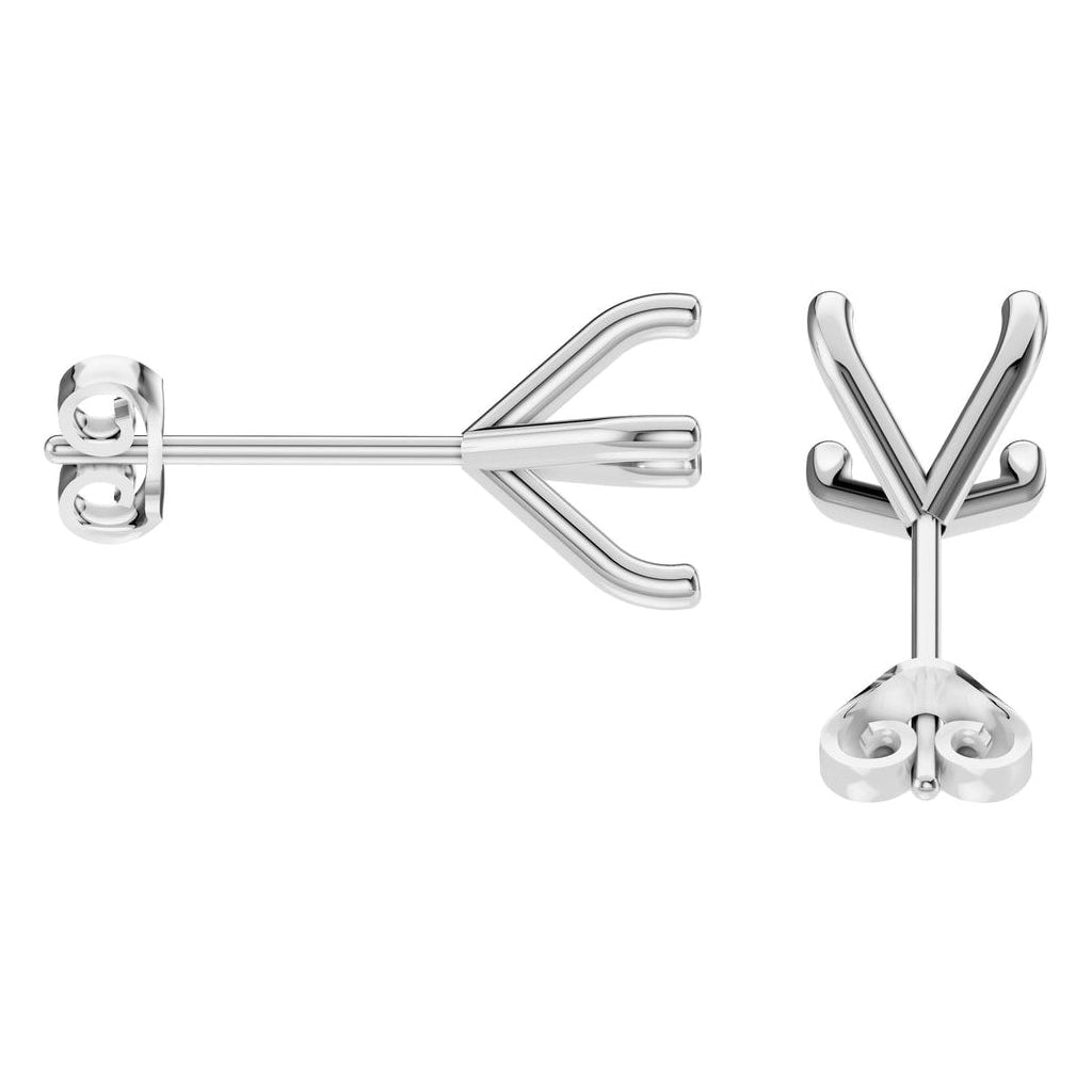 EA-2998 White Gold Earrings UNSET - Side View