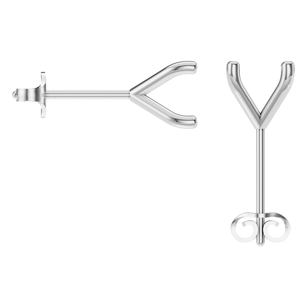 EA-2998 White Gold Earrings UNSET - BACK