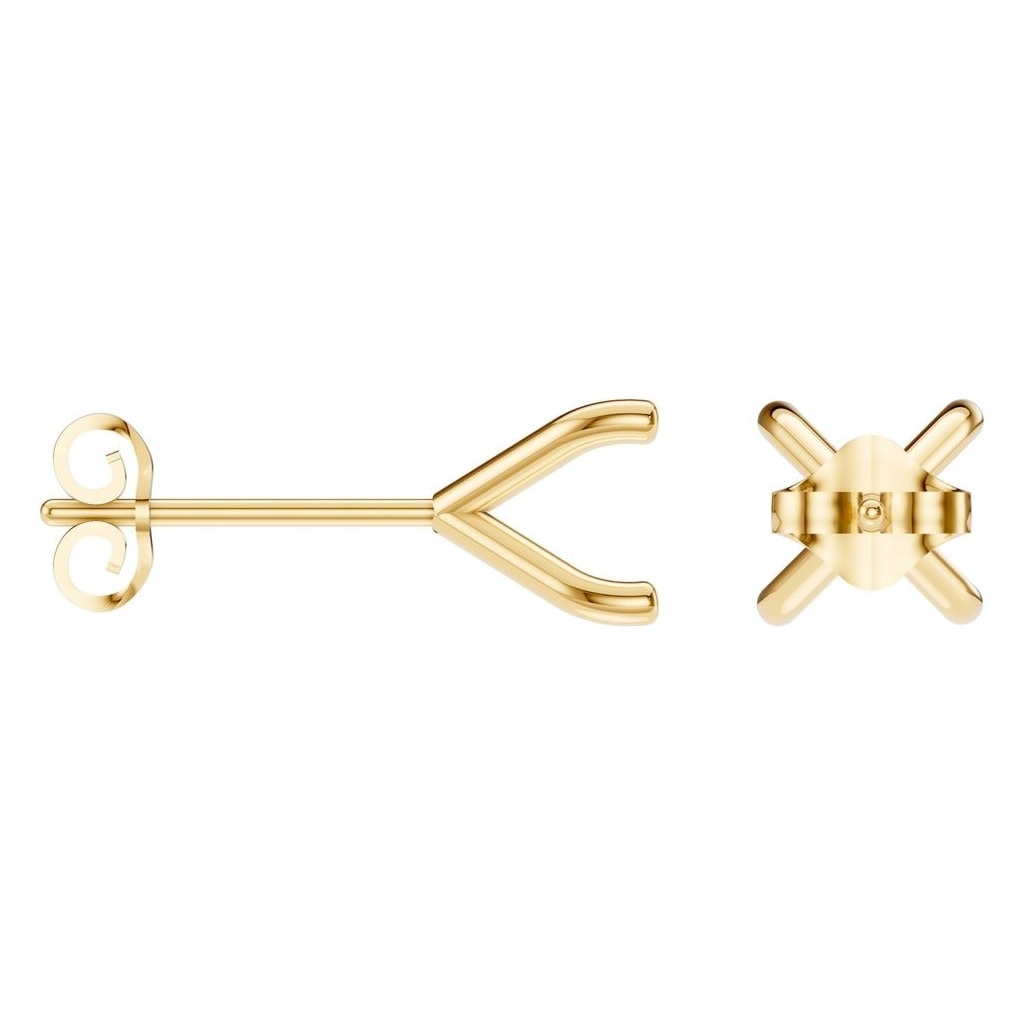EA-2998 Yellow Gold Earrings UNSET - ANGLE