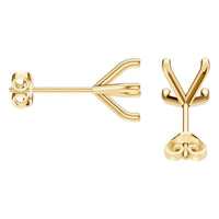 EA-2998 Yellow Gold Earrings UNSET - Side View