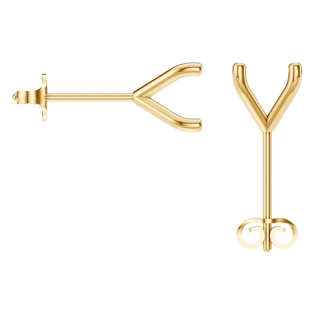 EA-2998 Yellow Gold Earrings UNSET - BACK