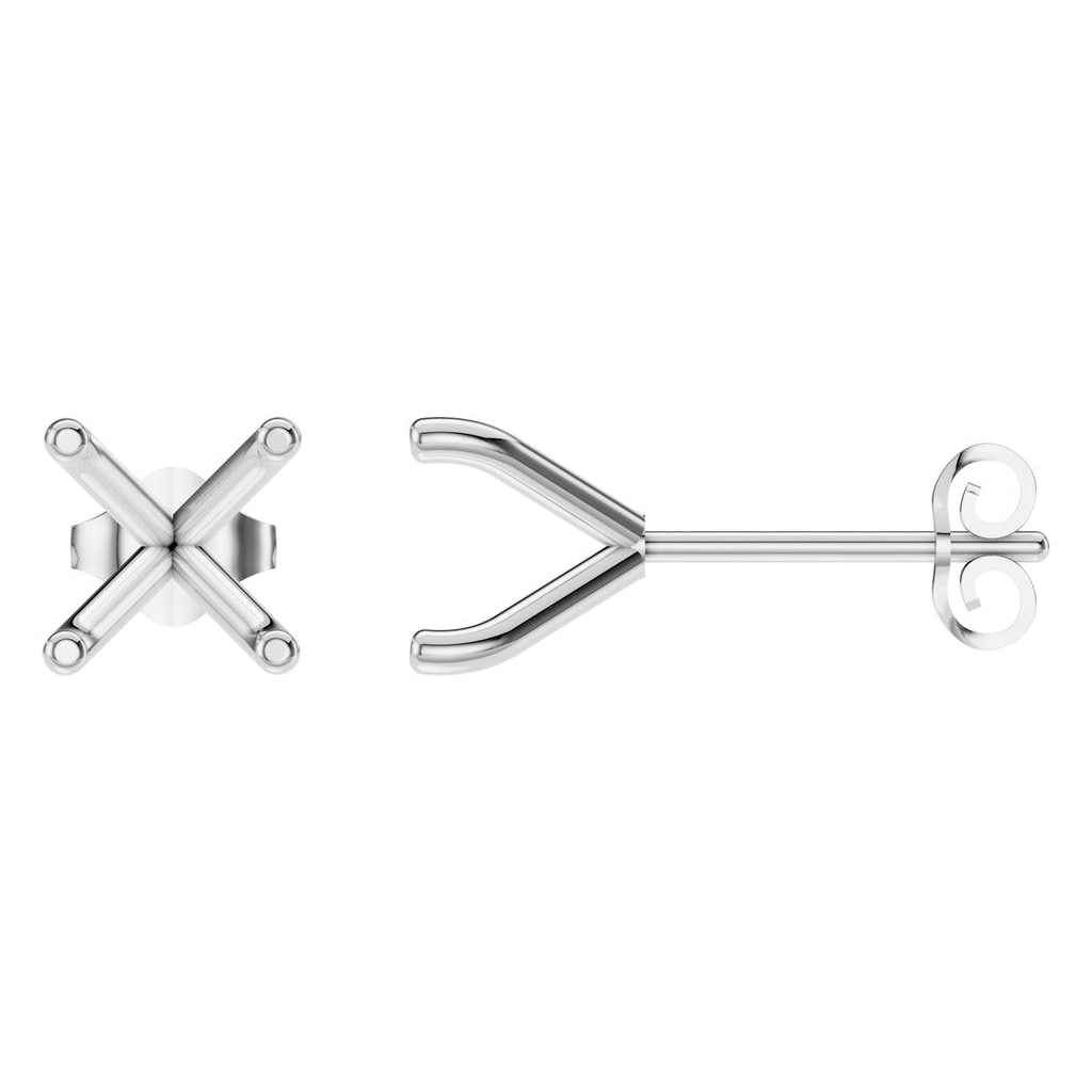 EA-2998 White Gold Earrings UNSET - Main View