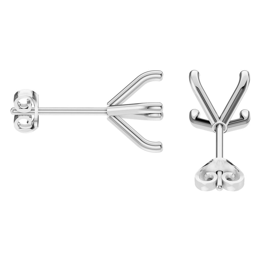 EA-2998 White Gold Earrings UNSET - Side View