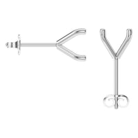 EA-2998 White Gold Earrings UNSET - BACK