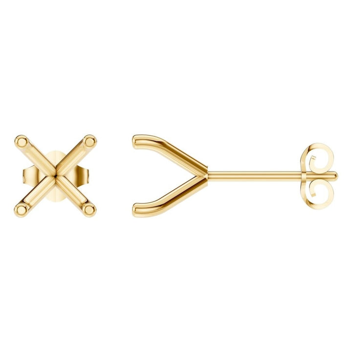 Solitaire Stud Earrings Mounting - Round 7.2mm