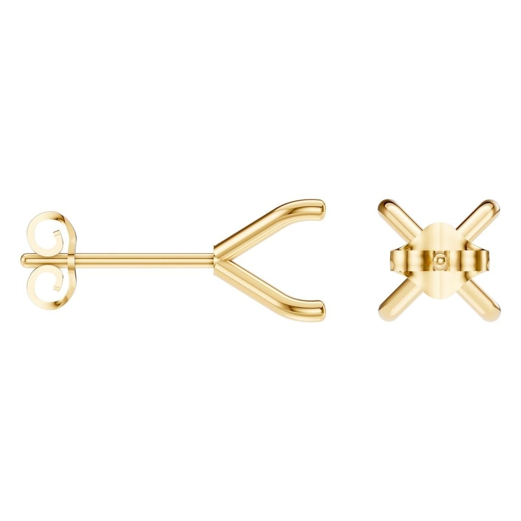 EA-2998 Yellow Gold Earrings UNSET - ANGLE