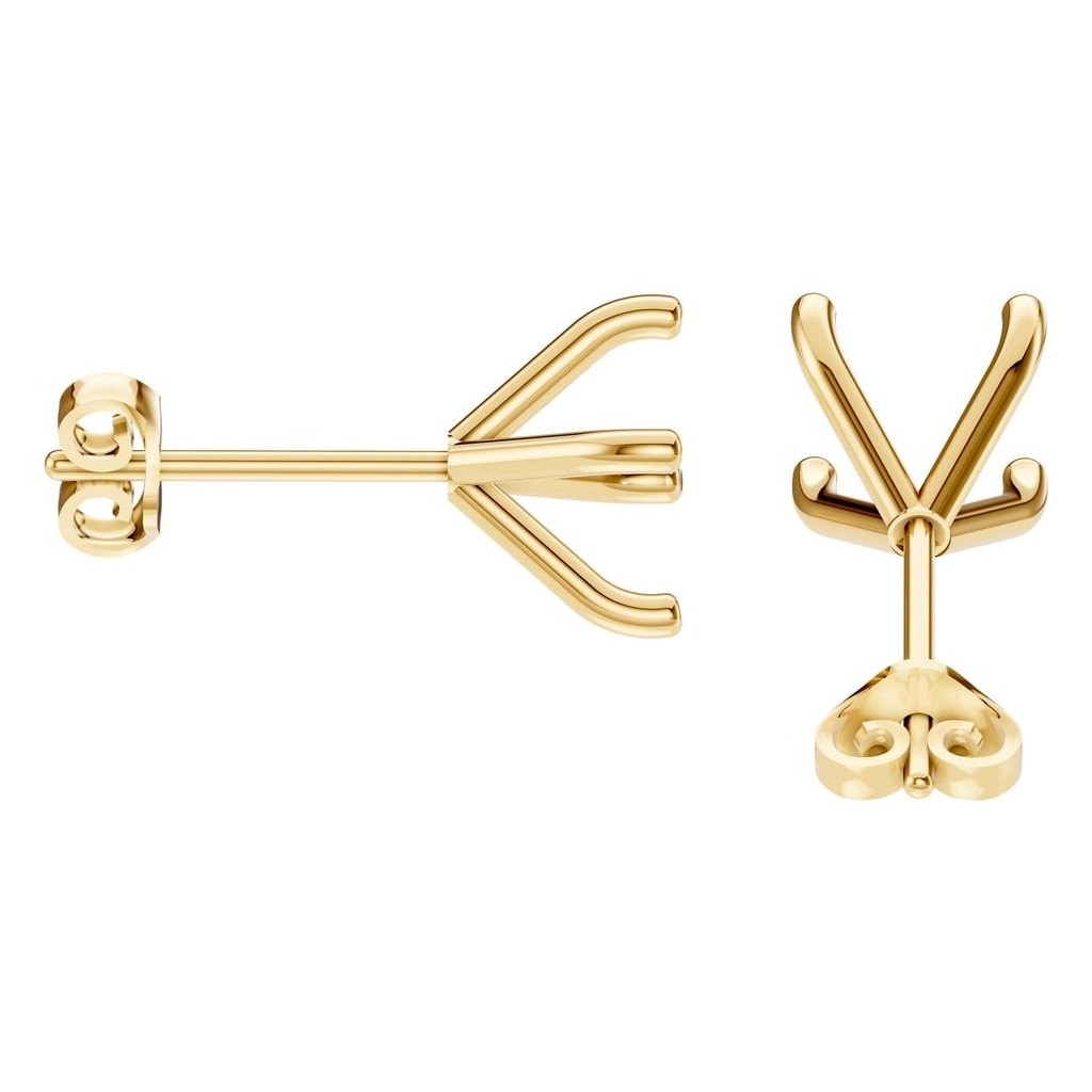 EA-2998 Yellow Gold Earrings UNSET - Side View