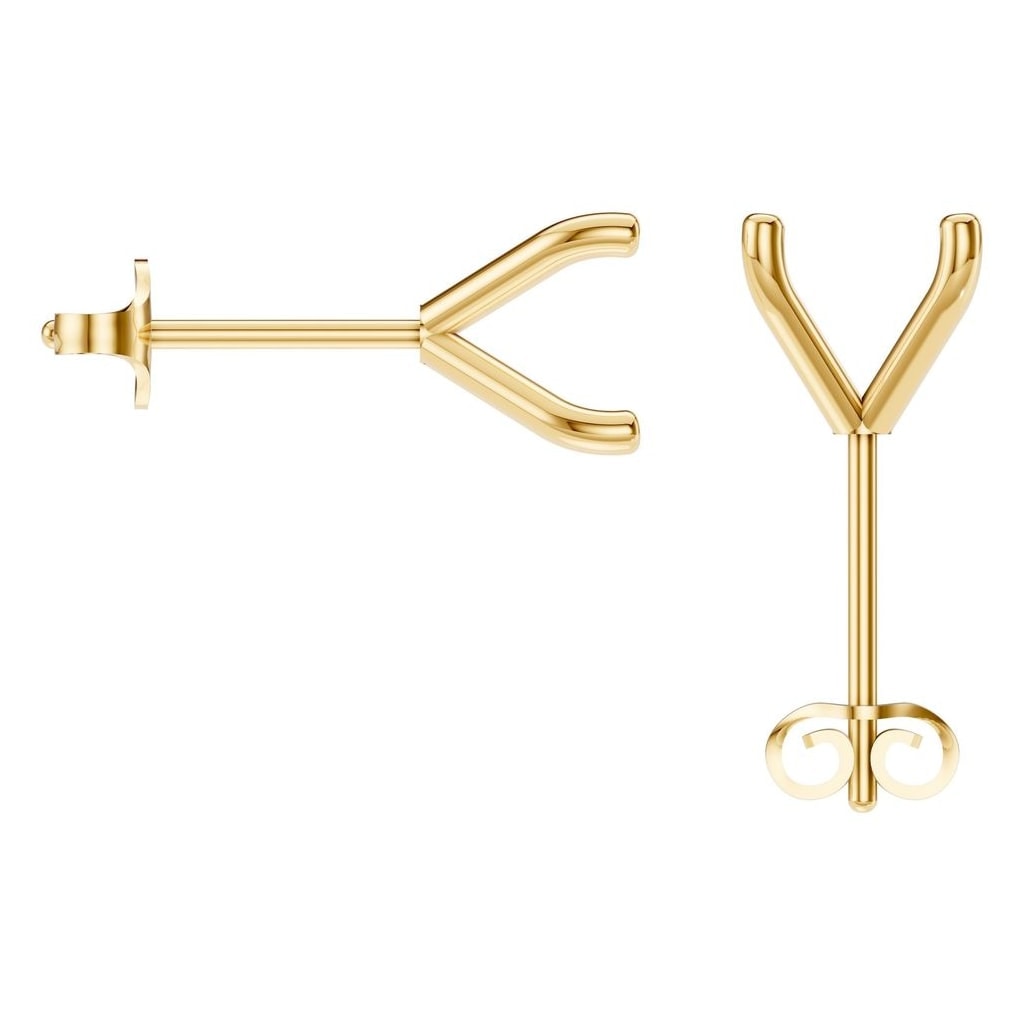 EA-2998 Yellow Gold Earrings UNSET - BACK