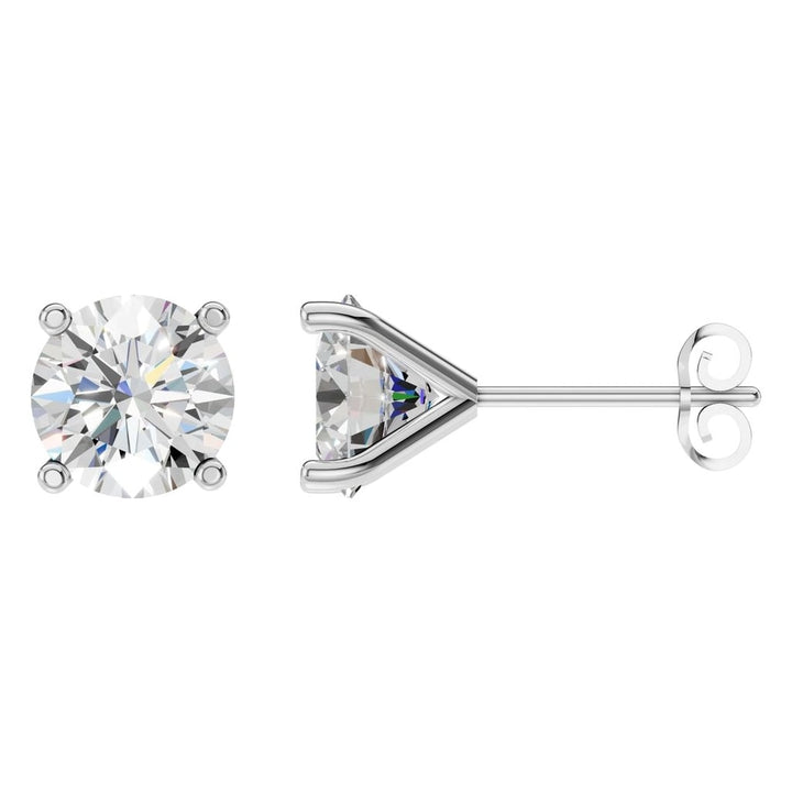 Solitaire Stud Earrings Mounting - Round 8mm