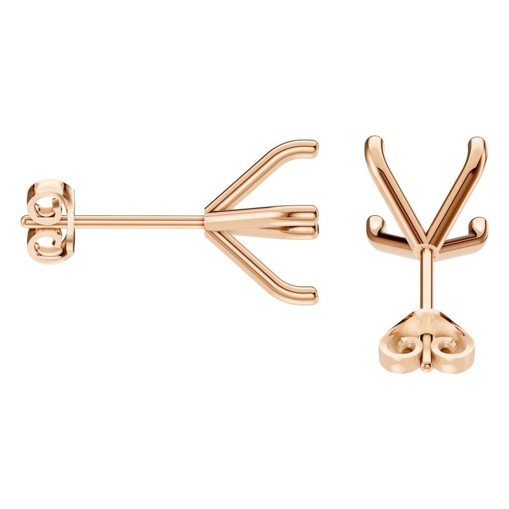 EA-2998 Rose Gold Earrings UNSET - Side View