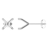 EA-2998 White Gold Earrings UNSET - Main View