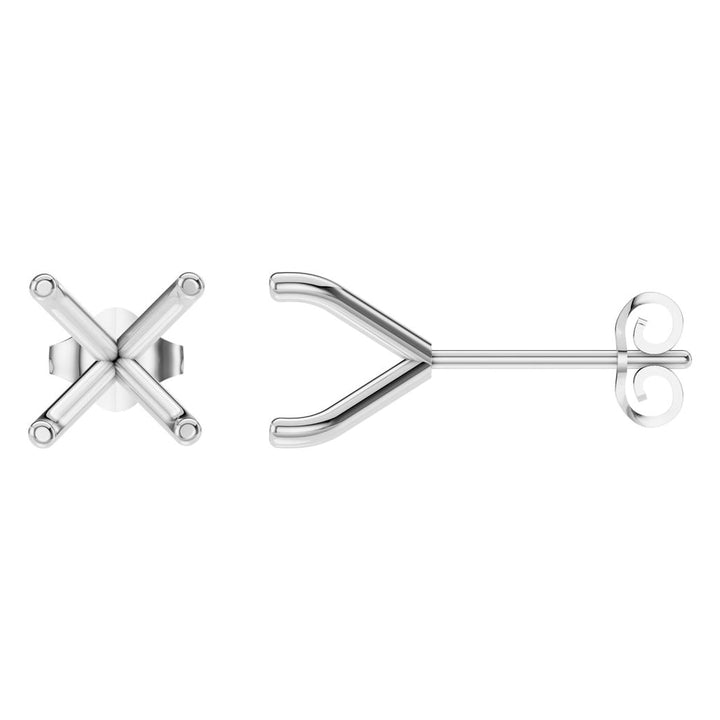 Solitaire Stud Earrings Mounting - Round 8mm