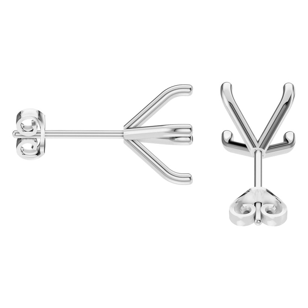 EA-2998 White Gold Earrings UNSET - Side View