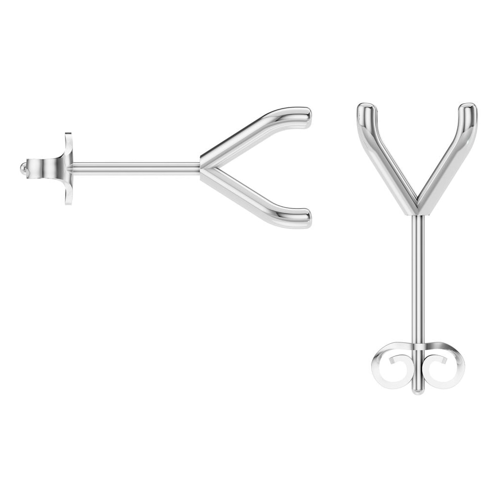 EA-2998 White Gold Earrings UNSET - BACK