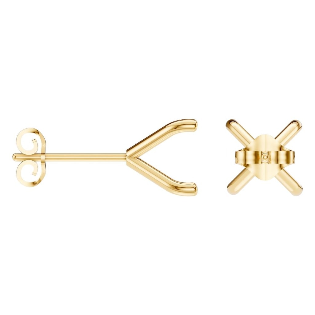 EA-2998 Yellow Gold Earrings UNSET - ANGLE