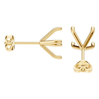 EA-2998 Yellow Gold Earrings UNSET - Side View