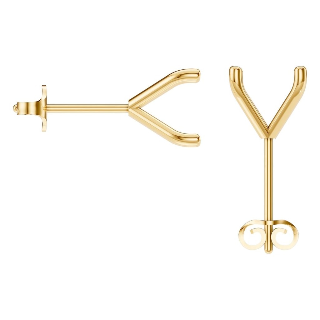 EA-2998 Yellow Gold Earrings UNSET - BACK