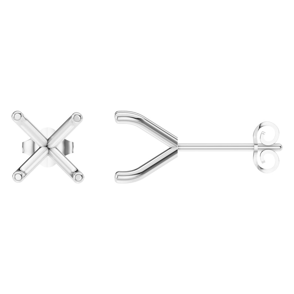 EA-2998 White Gold Earrings UNSET - Main View