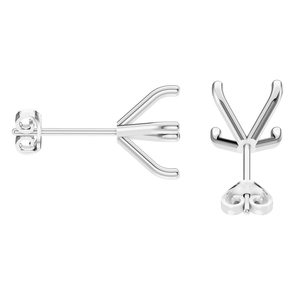 EA-2998 White Gold Earrings UNSET - Side View