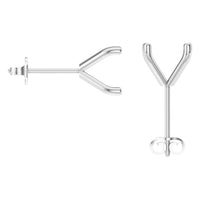 EA-2998 White Gold Earrings UNSET - BACK