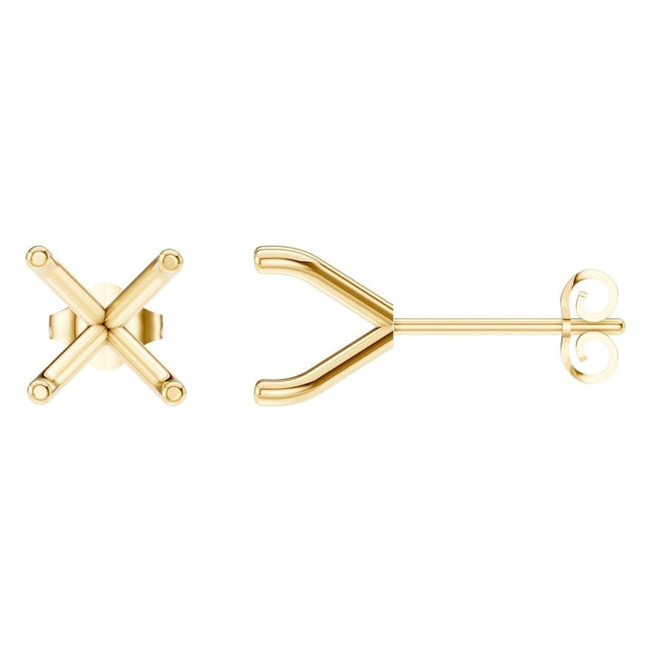 Solitaire Stud Earrings Mounting - Round 9.2mm