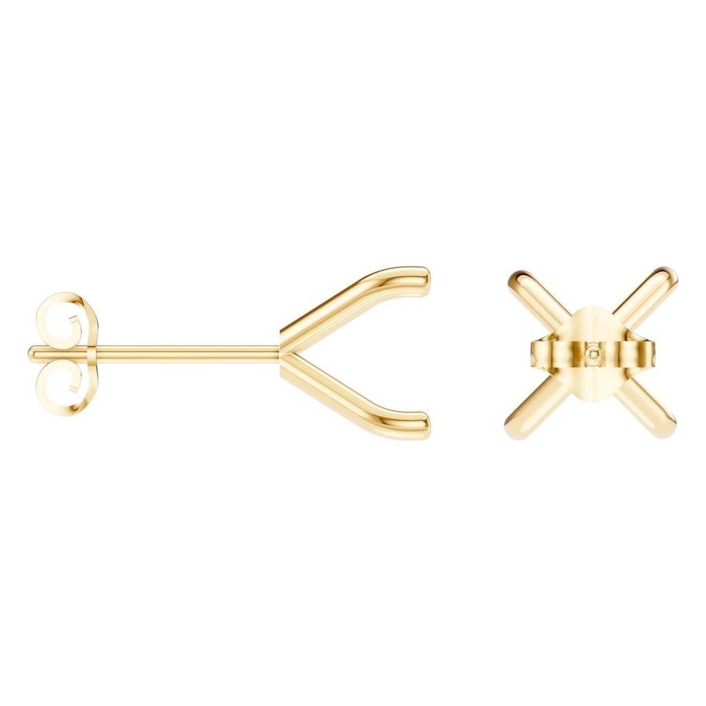 EA-2998 Yellow Gold Earrings UNSET - ANGLE