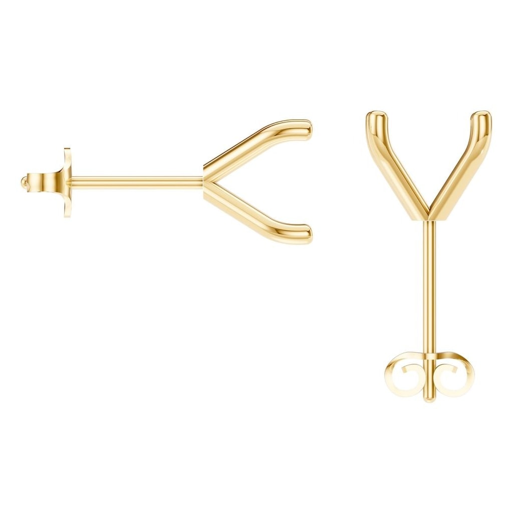 EA-2998 Yellow Gold Earrings UNSET - BACK