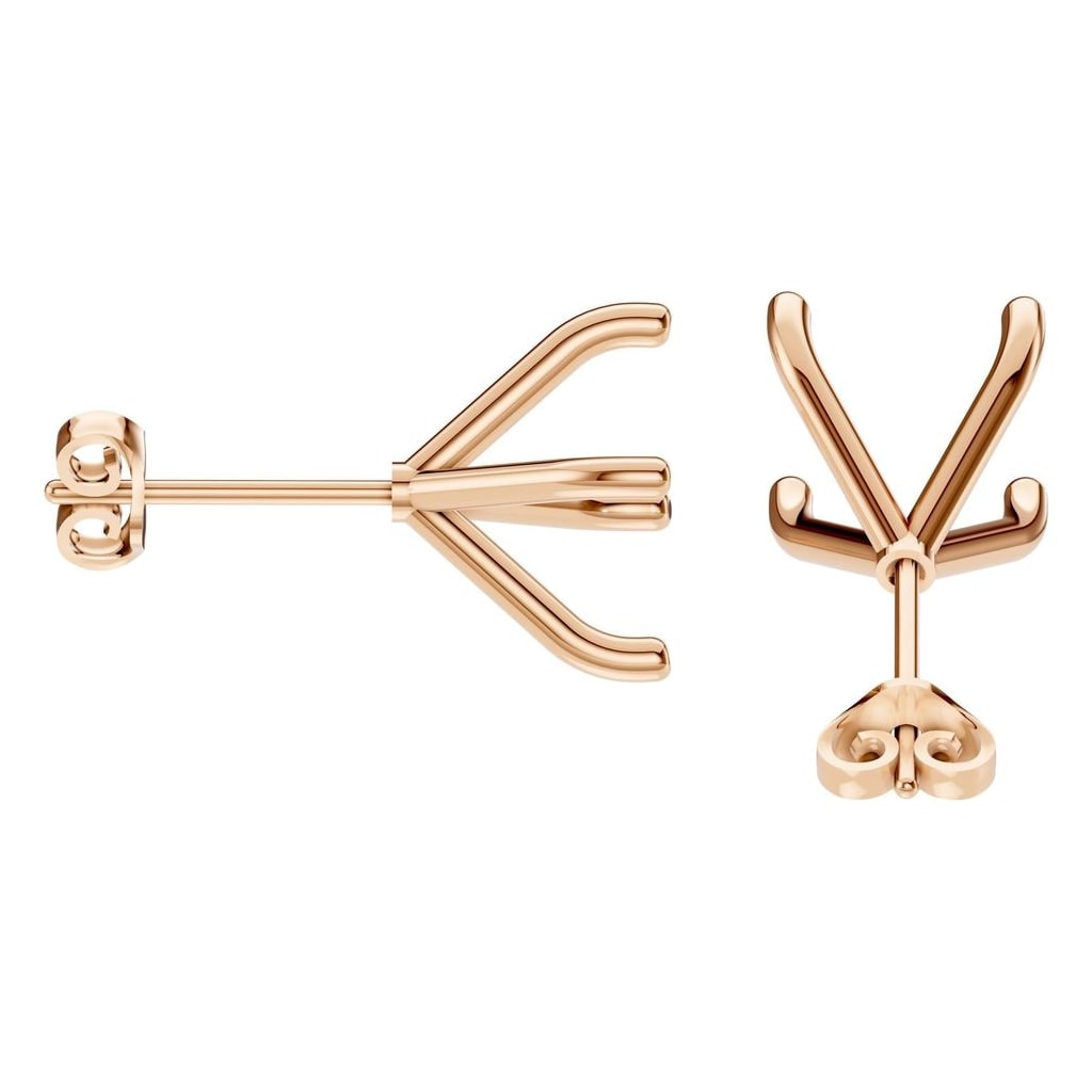 EA-2998 Rose Gold Earrings UNSET - Side View