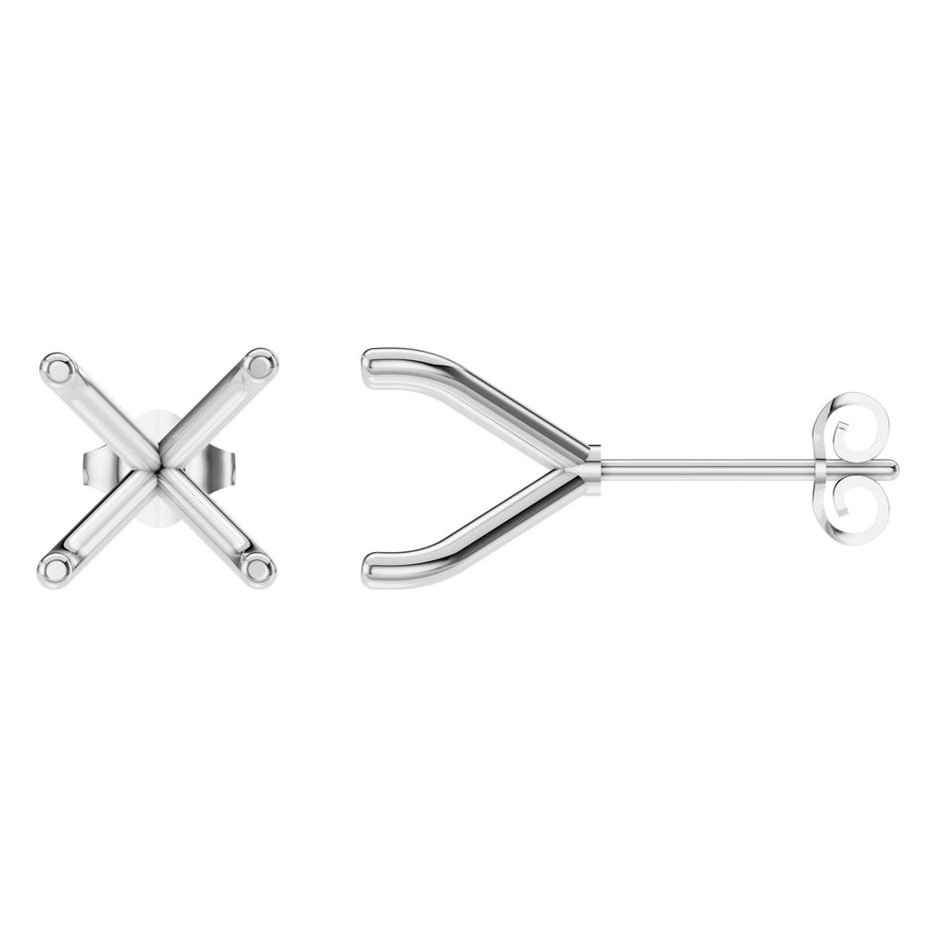 EA-2998 White Gold Earrings UNSET - Main View