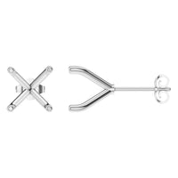 EA-2998 White Gold Earrings UNSET - Main View