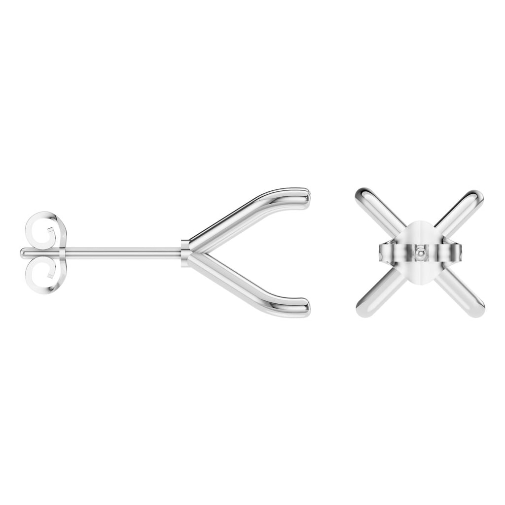 EA-2998 White Gold Earrings UNSET - ANGLE