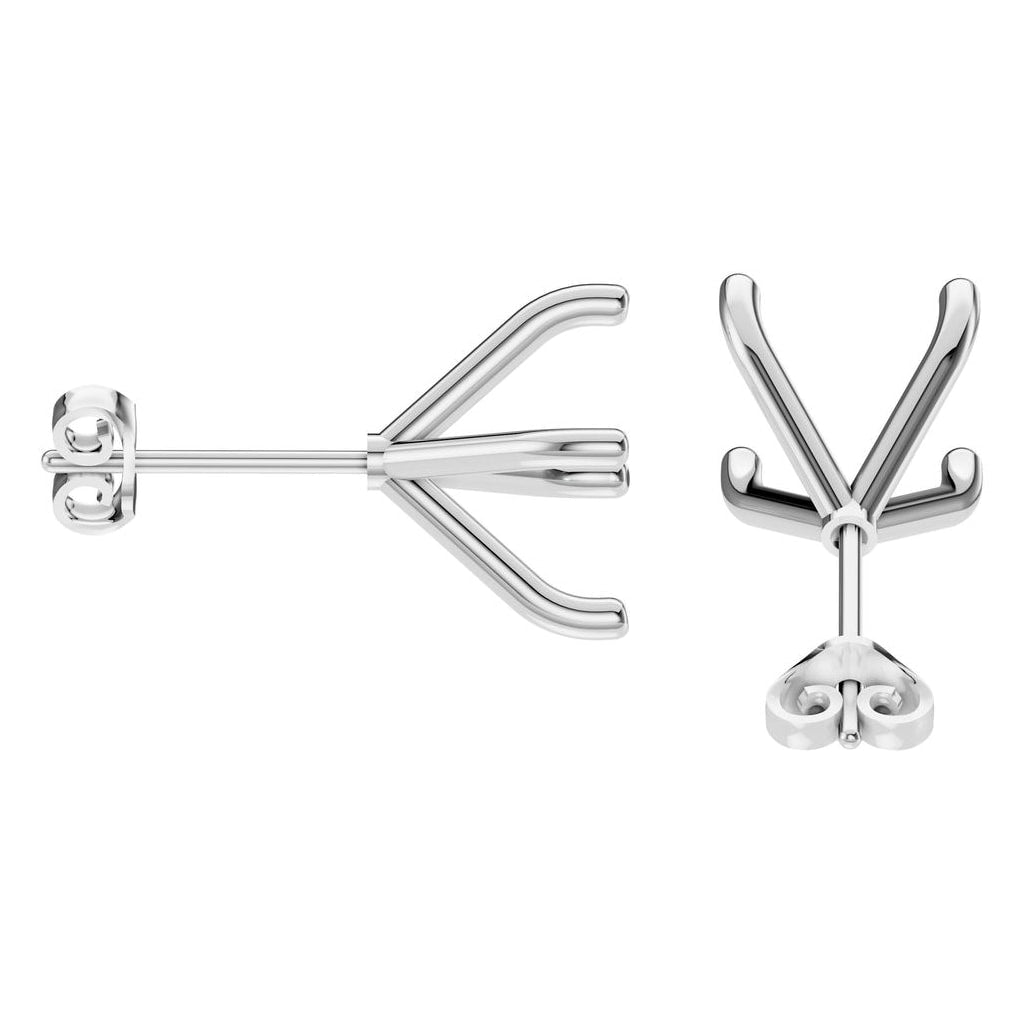 EA-2998 White Gold Earrings UNSET - Side View